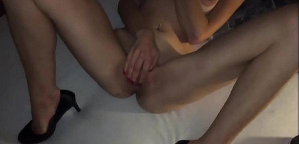  A big cock for her 2 slutty holes